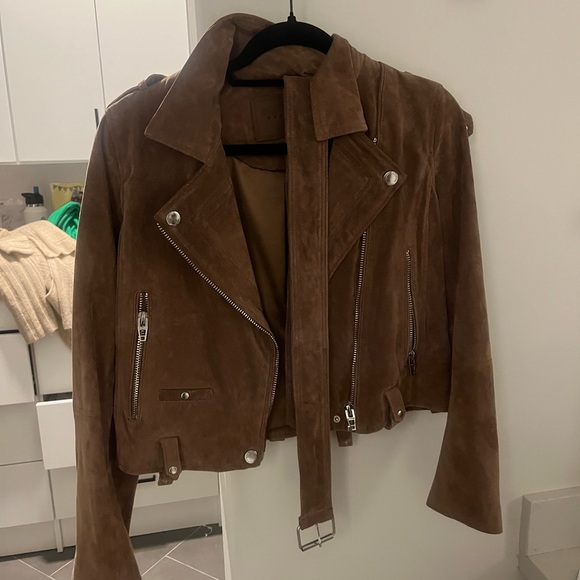 Blank NYC Jackets & Blazers - Brown Suede Biker Jacket